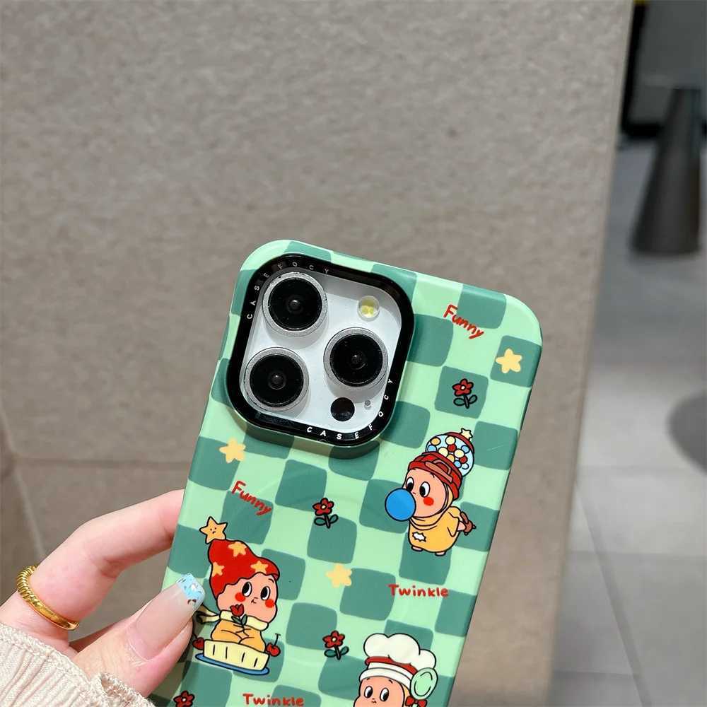 Fashion Plaid Funny Cartoon Star For Stand Phone Case for iPhone 17 16 Pro 15 Pro Max 14 13 Funda Cute Protective Cover H251203