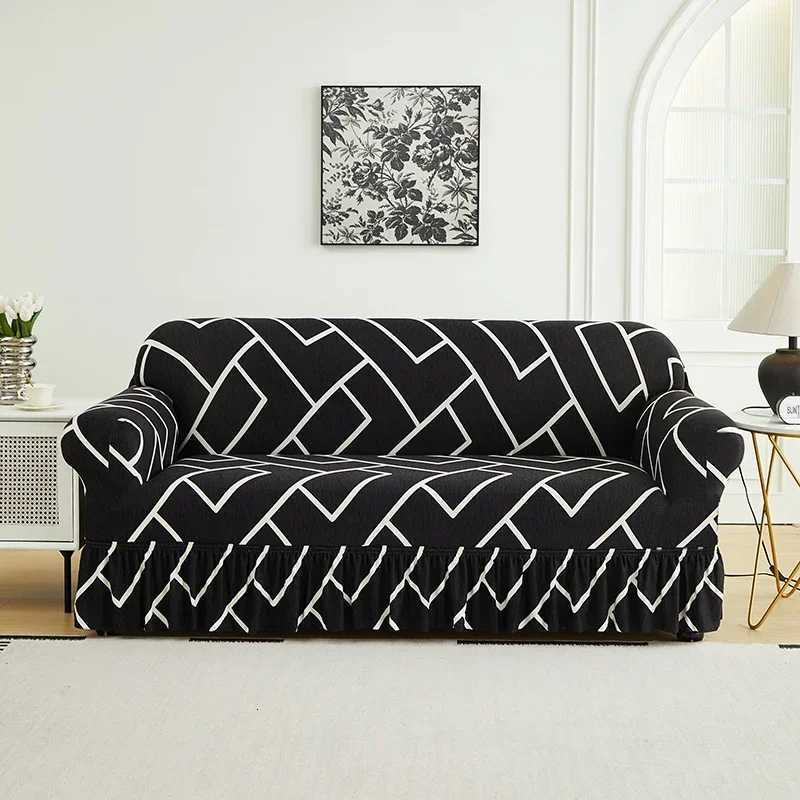 1pc Flower Printed hemline Elastic Sofa Cover Antidirty Spandex Sofa Cover Furniture Protector for Bedroom Living Room Decor M251204 - view 5