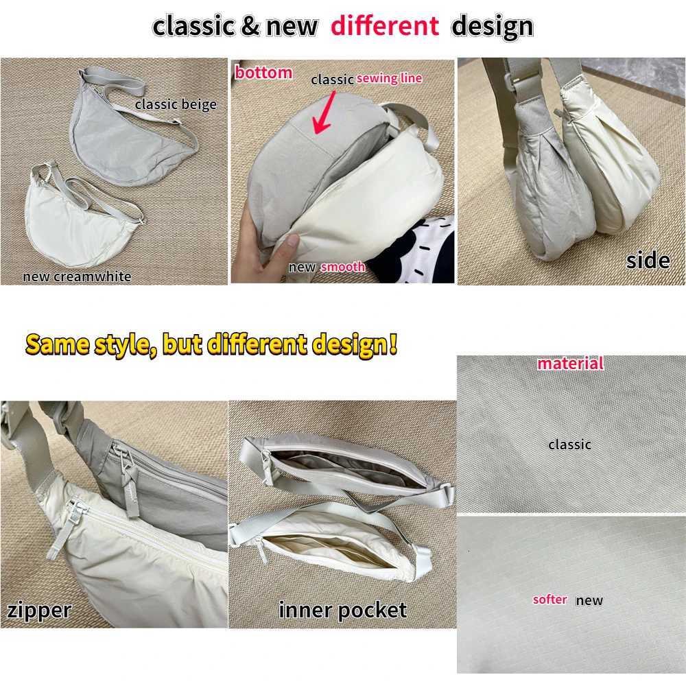 Solid Color Womens Portable Shoulder Bag Simple Female Nylon Cloth Padded Crossbody Bags Travel Purse Handbags Messenger BagT251204