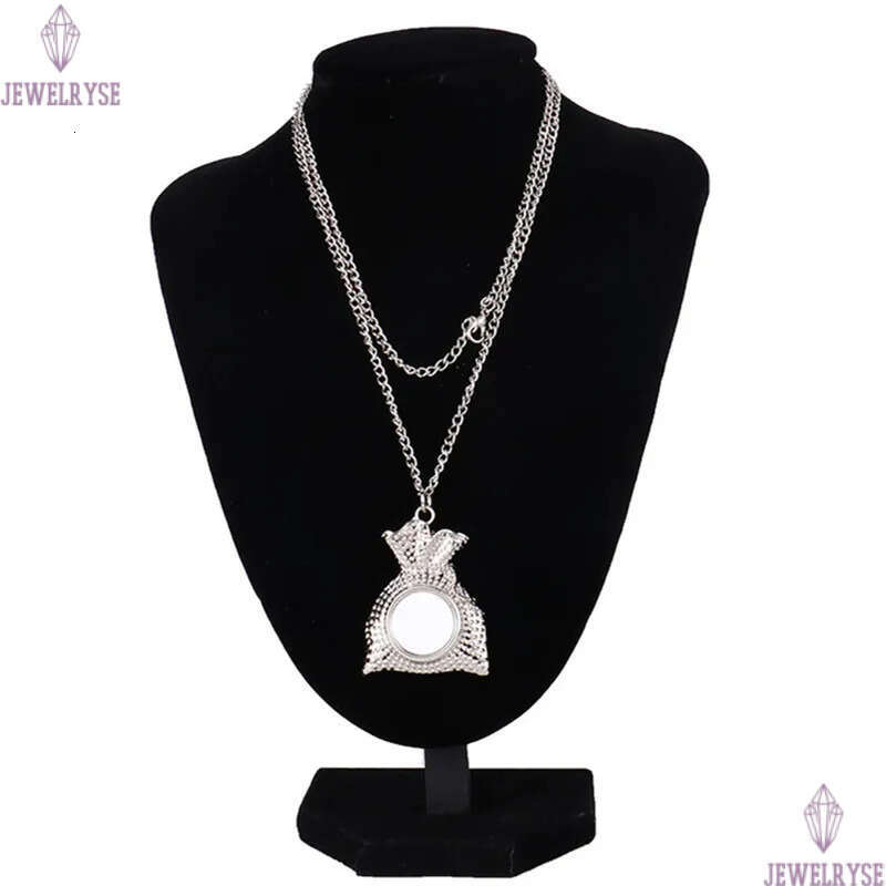 Fashion DIY Christmas Bag sublimation blank mens silver necklace designer jewelry women man chain Photo Frame Pendant for Woman Pendnats Necklaces Gif