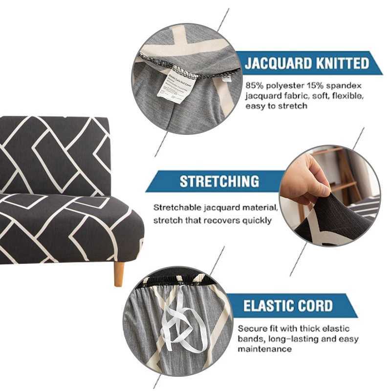 Armless Sofa Bed Cover Stretchable Cushion Sofa Cover Spandex Dust-Proof Furniture Protector Bedroom Living Room Home Decor M251204 - view 7