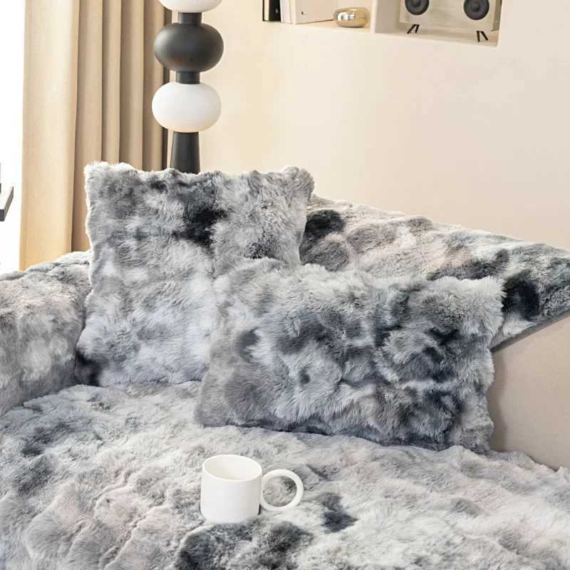 New Gradient Colour Plush Sofa Cushion Thickened Non-Slip Winter Sofa Cover Living Room Sofa Mat Decorative Dust Backrest Towel M251204 - view 6