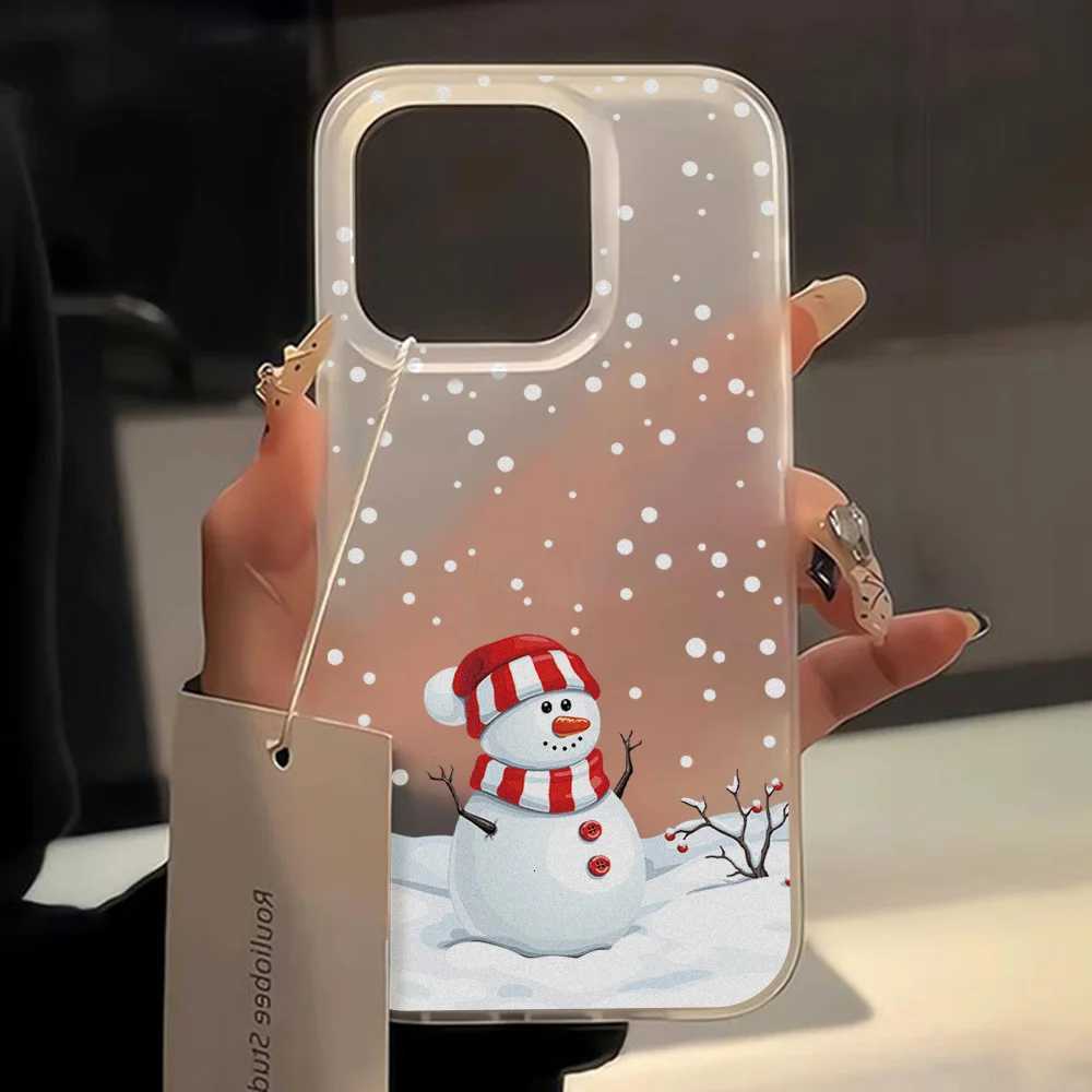 Cute Cartoon Christmas Phone Case for iPhone 11 Case iPhone 16 15 13 12 14 Pro Max Plus 13 12 Mini Shockproof Clear Matte Cover H251203