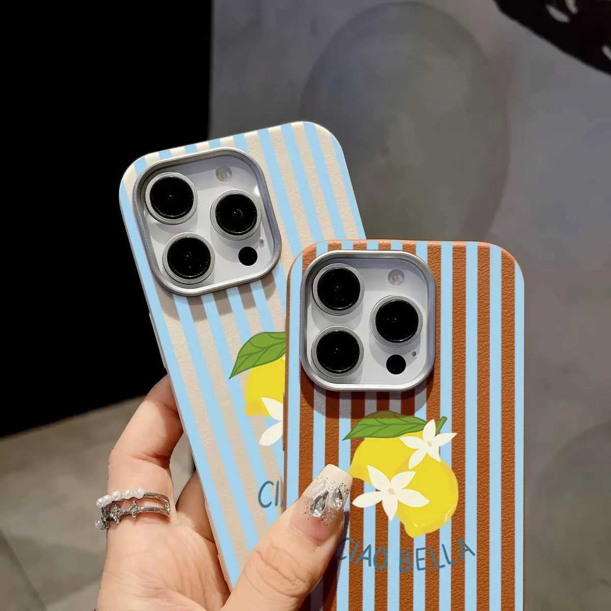 Lemon Leather Case for Galaxy S25 S24 S23 S22 S21 tra Plus S20 FE A73 A72 A71 A56 A55 A54 5G A52 A52S A51 4G Cover H251203