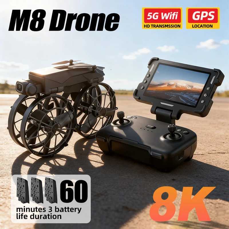 For M8 Drone 4K Professional Dual Camera with Sn 5G WIFI FPV GPS Dron Bless Optical Flow Hover Folding Quadcopter C251204
