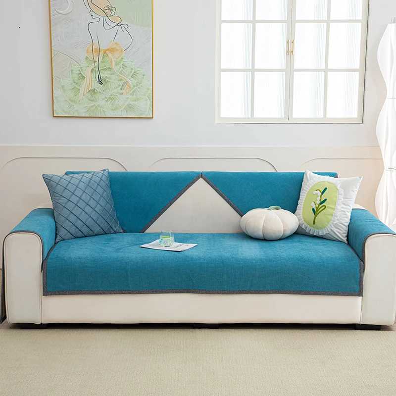 Solid Non-slip Sofa Cover Chaise Longue Slipcovers Armchair Sofa Towel Protector Couch Cover For Living Room 1/2/3/4/5 Seater M251204 - view 4
