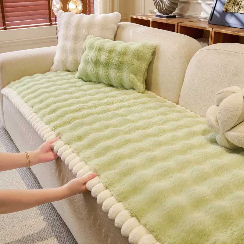 Fleece and Thickened Sofa Cushion Warmth Soft Sofa Cover One-Piece Winter Sofa Seat Cushion Fixed Anti-Slip Covers Cloths M251204 - view 6