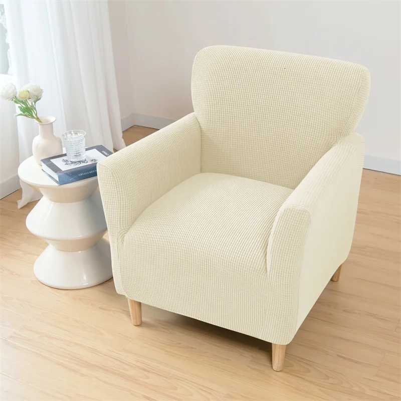 Polar Fleece Tub Club Chair Cover Spandex Armchair Slipcovers for Living Room Elastic Single Sofa Covers Home Bar Counter Hotel M251204 - view 5