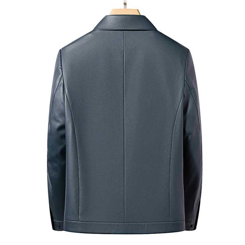 Autumn Natural Leather Jacket Mens Business Jacket Fashionable Slim Fit Top Black Brown Lapel Trendy Youth StyleT251204