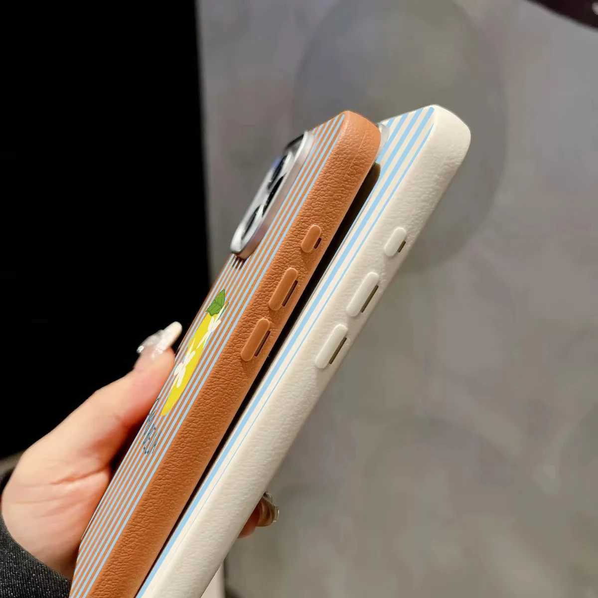 Lemon Leather Case for Galaxy S25 S24 S23 S22 S21 tra Plus S20 FE A73 A72 A71 A56 A55 A54 5G A52 A52S A51 4G Cover H251203