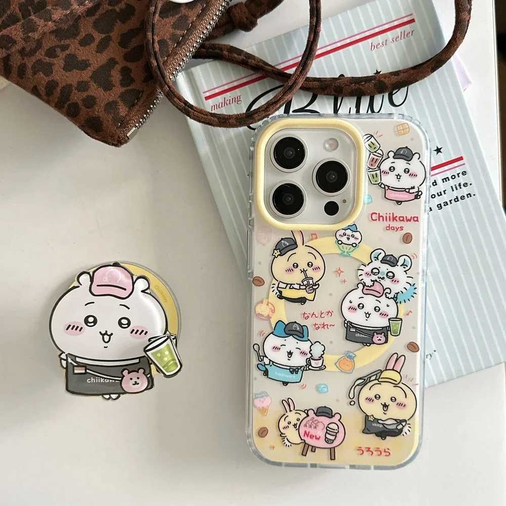 Cute Cartoon Chiikawa Japan Anime Magnetic Holder Wireless Charge Phone Case For iPhone 17 16 15 14 13 Pro Max Cover H251203