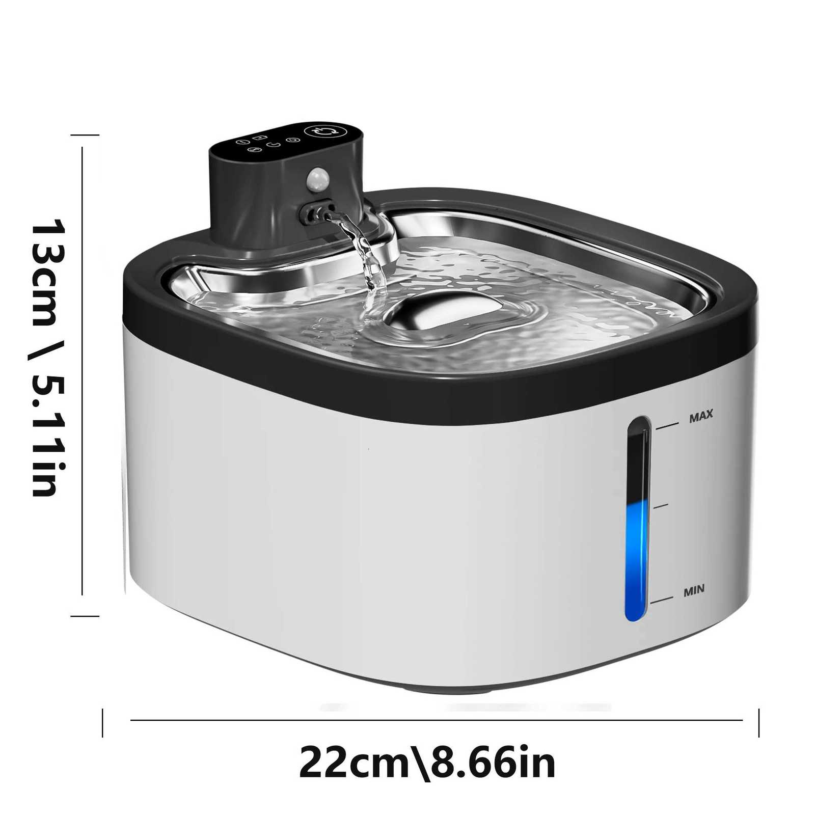 Wireless Cat Water Fountain 35L 304 Stainless Steel Smart Sensor Pet Water Dispenser 4000mAh Battery Silent Auto cats Dispenser M251204