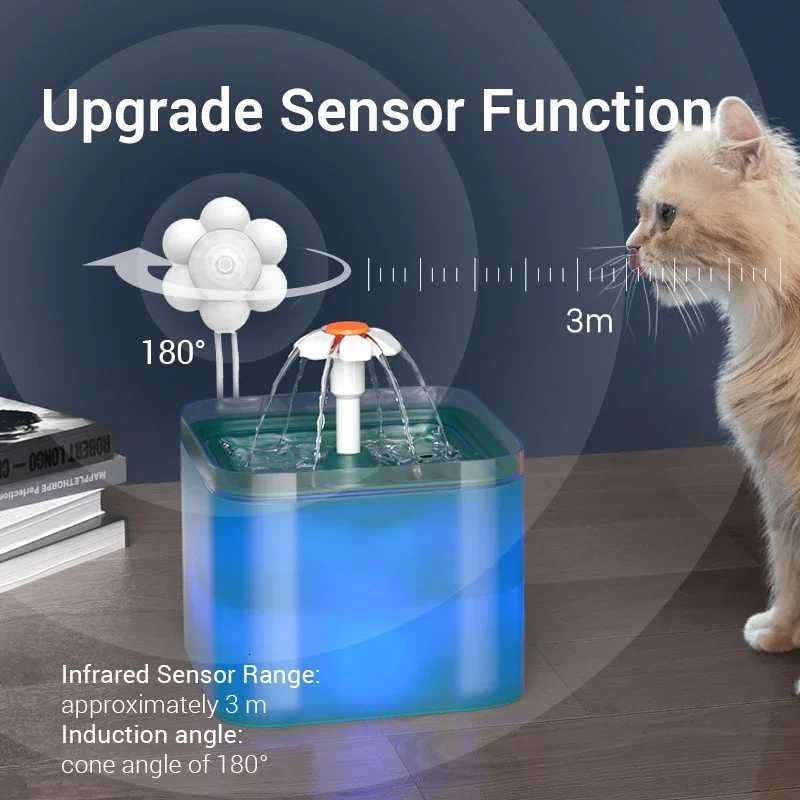 2L Automatic Cat Water Fountain Pet Drinking Fountain Pet Feeder Drinker Water Dispenser LED Lighting OEM Custom Cat Bowls M251204