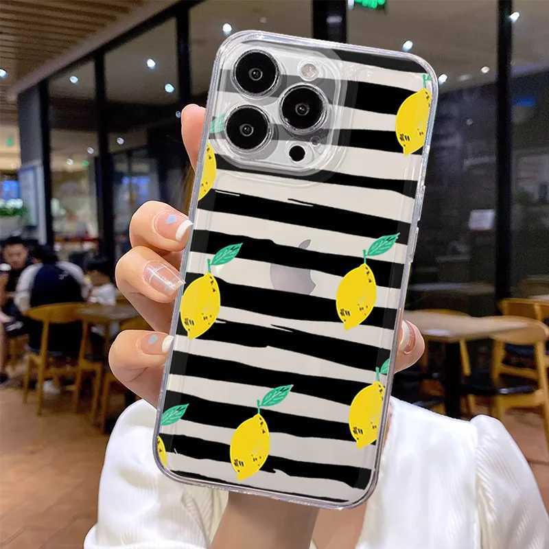 Summer Able Lemon Stripe Phone Case For iPhone 16 15 11 12 14 13 Pro Max Mini X XSMax XR 7 8 Plus SE4 16e Cute Silica Covers H251203
