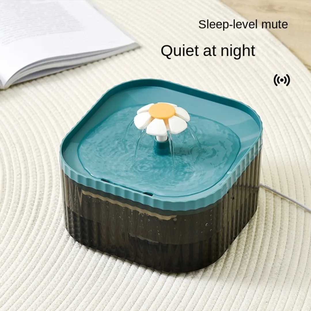 15L Cat Water Automatic Quiet Water Wired loop Dispenser Flower USB charge Cat Dogs Pet drinking water with Replacement Filters M251204