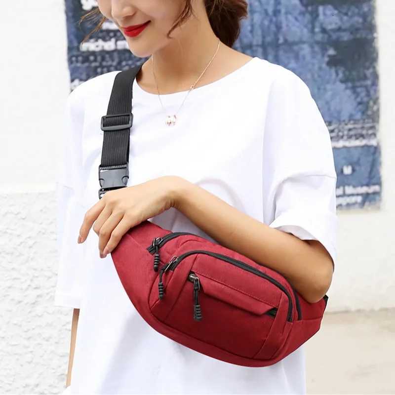 Fashion Men Women Waist Bag Casual Fanny Pack Purse Large Phone Belt Bag Pouch Canvas Outdoor Travel Phone Bag Banana Hip BagsT251204
