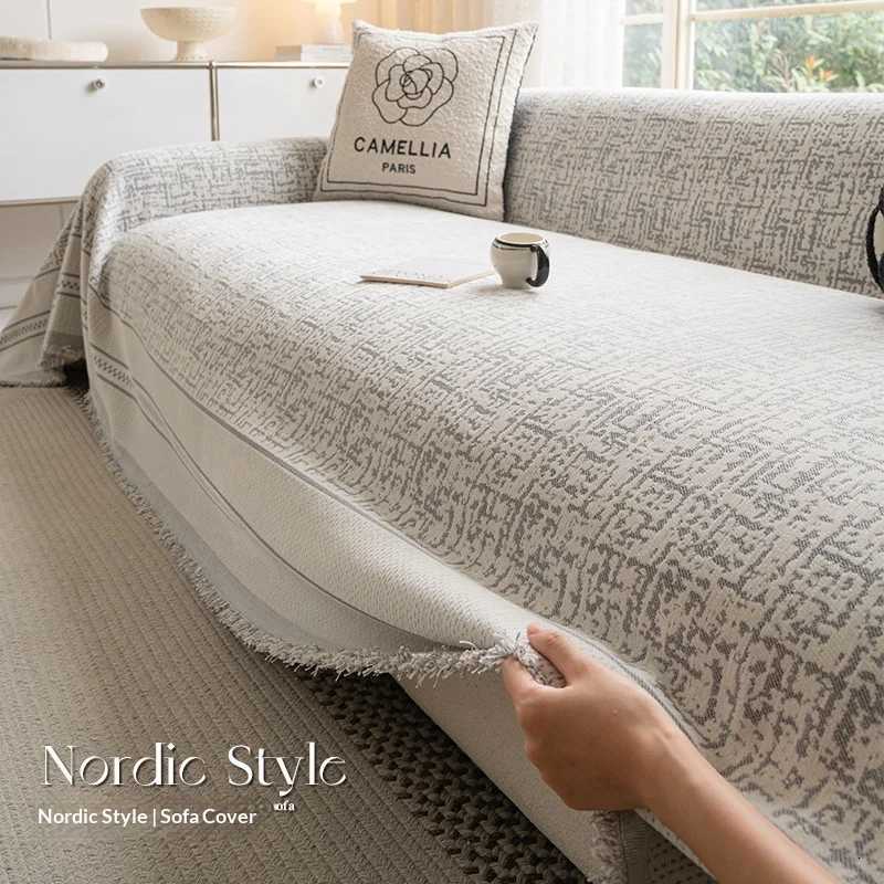 One-Piece Waterproof Sofa Cover Cat-Proof Elegant Stitch Chenille Slipcover for 2/3/4 Seater Luxury Couch M251204 - view 3