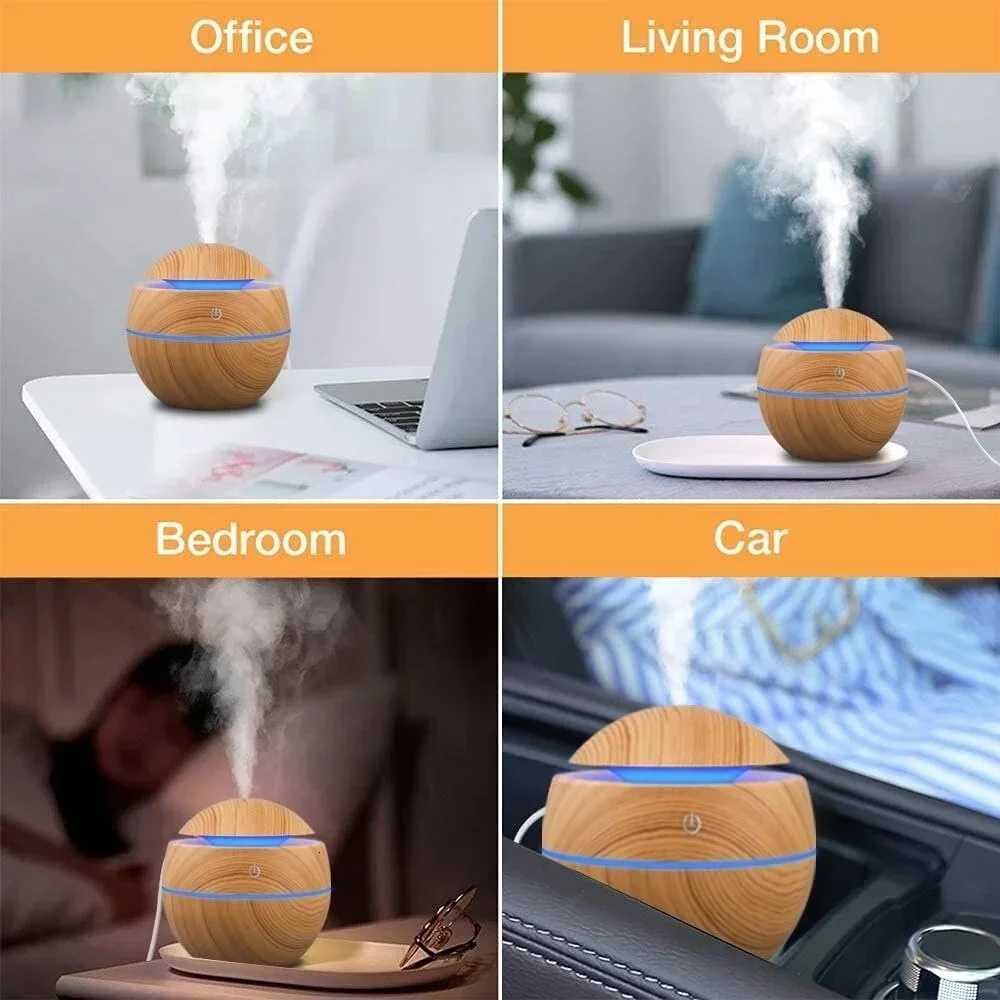 Woodgrain USB Essential Oil Diffuser Mini trasonic Aratherapy Humidifier Portable Desktop Air Mist Maker For He Off C251204