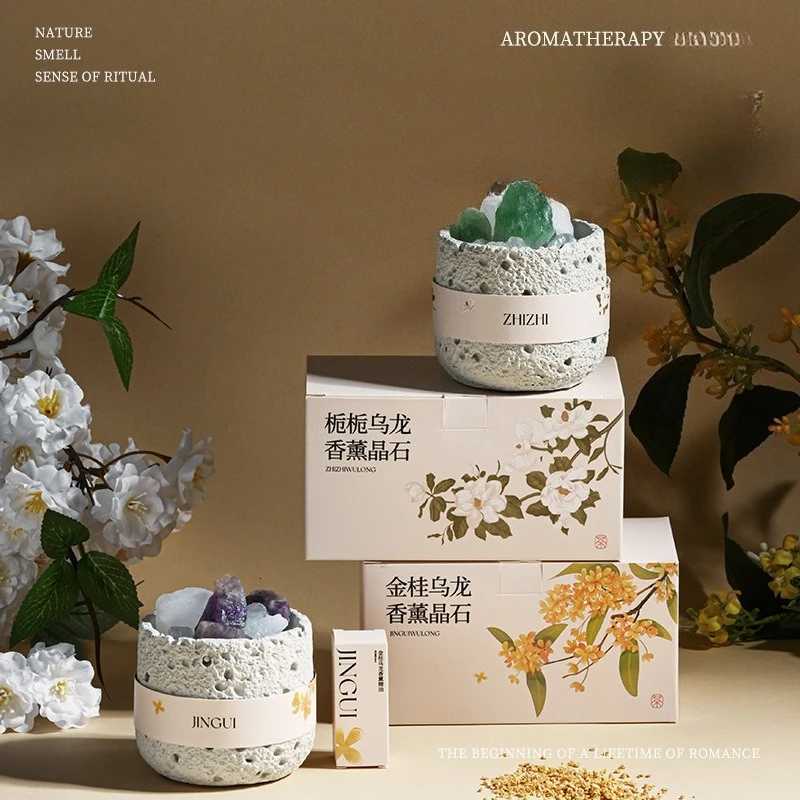 Y Essential Oil Diffuser with Natural Crystal Rocks Bedroom High Sense Fireless Fragrance Indoor Passive Heng Crystals Cup Y251204