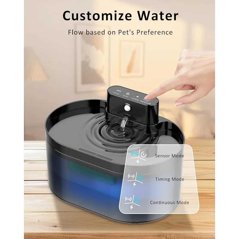Pet Water Fountain Battery Operated 22L Automatic pet DispenserRechargeable Drinking Fountain for Cats with Motion Sensor M251204