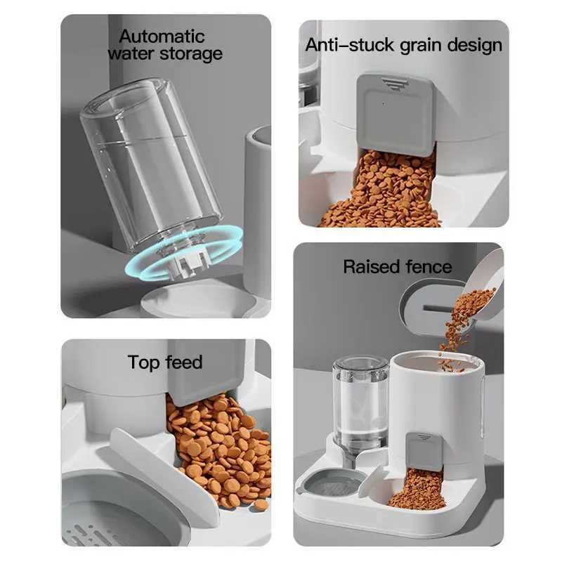 1-Pack Automatic Gravity-Fed Cat Water Dispenser Feeder - Spill-Proof Large Capacity One-Piece Design M251204