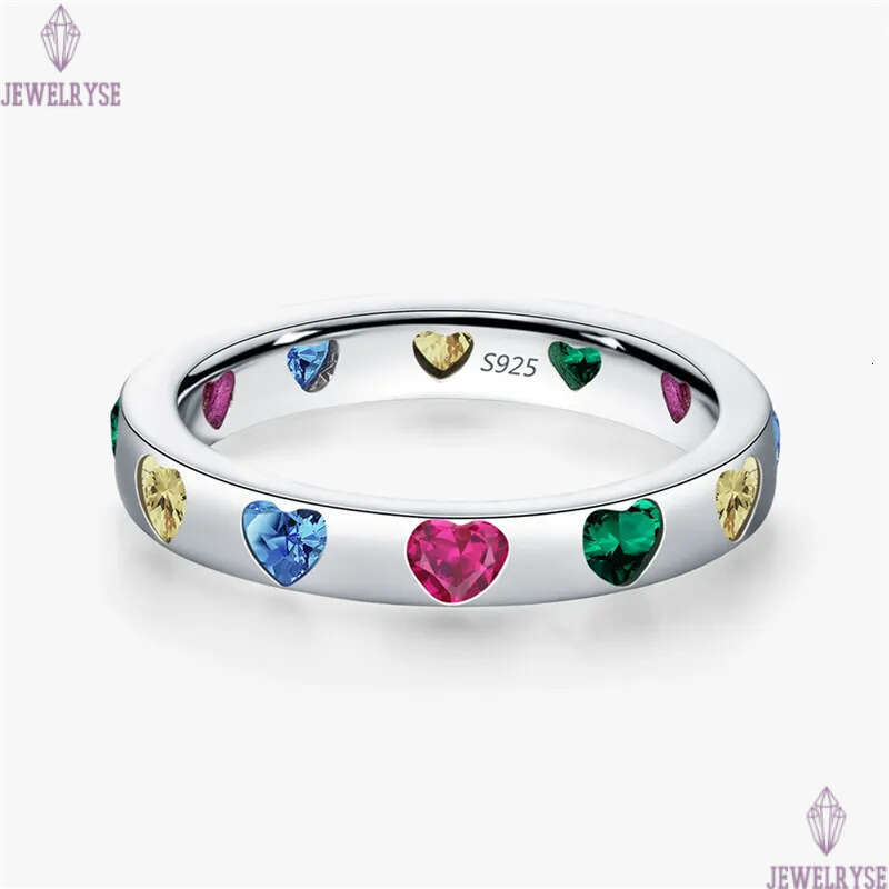 luury sweet colordul heart ring for woman diamond s925 sterling silver party school home 5A cubic zirconia designer rings jewelry size 6-9 girls frien