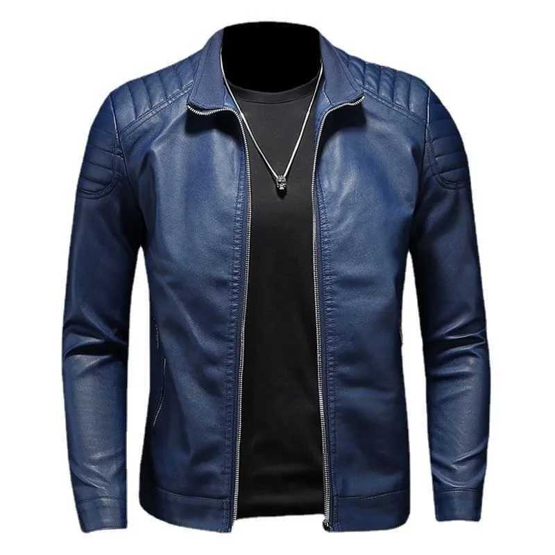 Autumn and Spring Pure Color American Vintage PU Leather Jacket Mens Casual Loose Sports Windproof Plus Size High-end OuterwearT251204