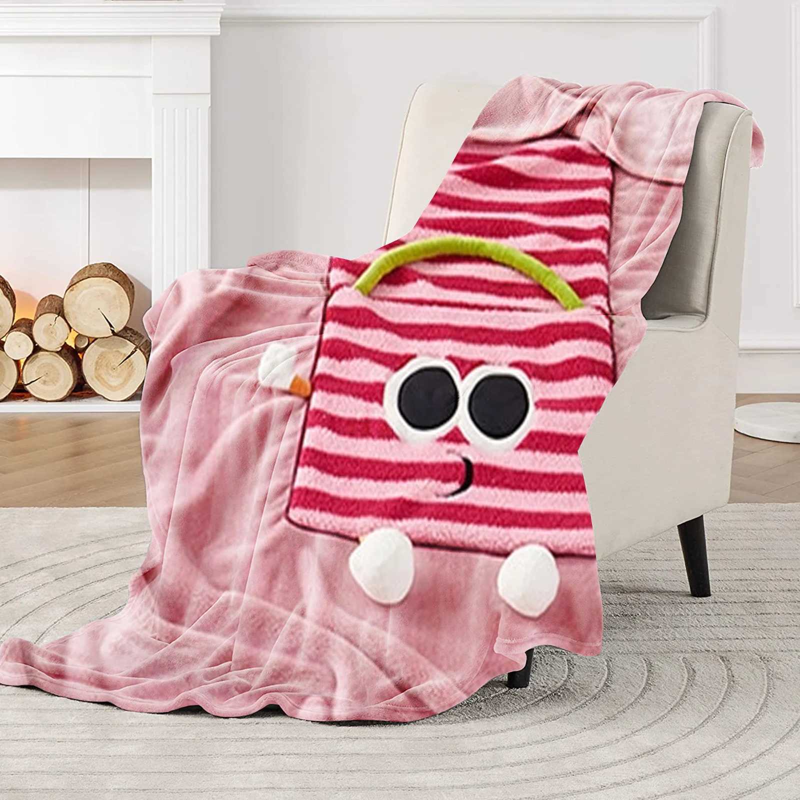 Embroidered Lamb Wool Flannel Blanket Office Home Sofa Throw Cartoon Big-eyed Blanket Car Cushion Blanket Y251204