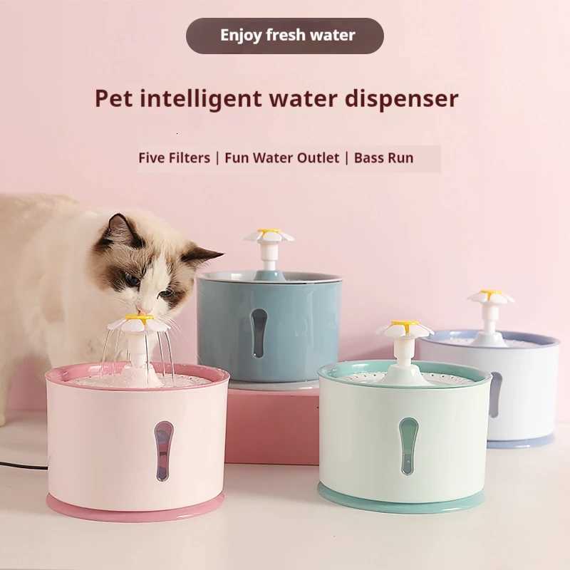 24L Pet Cat Dispenser Drinking Water Fountain Activated Carbon Filters LED Automatic Feeder Container USB Interface M251204