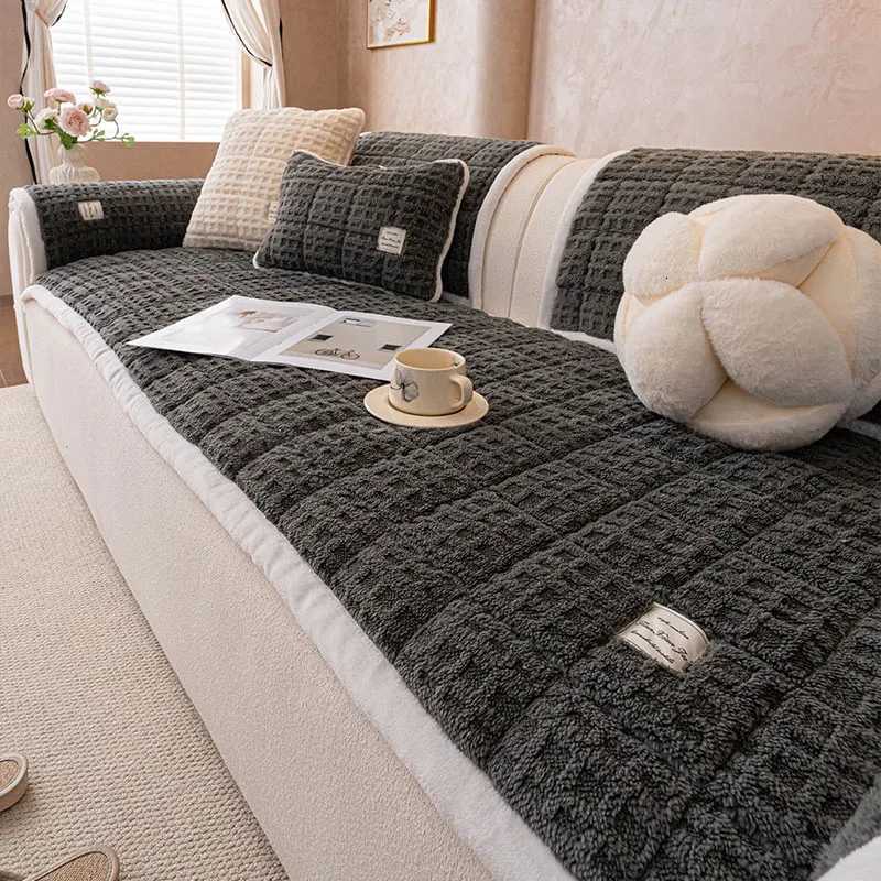 1PC-New Thickened Plush Sofa Mat with Advanced Feeling Sofa Cover Four Seasons Universal Cream Sand Hair Mat M251204 - view 5