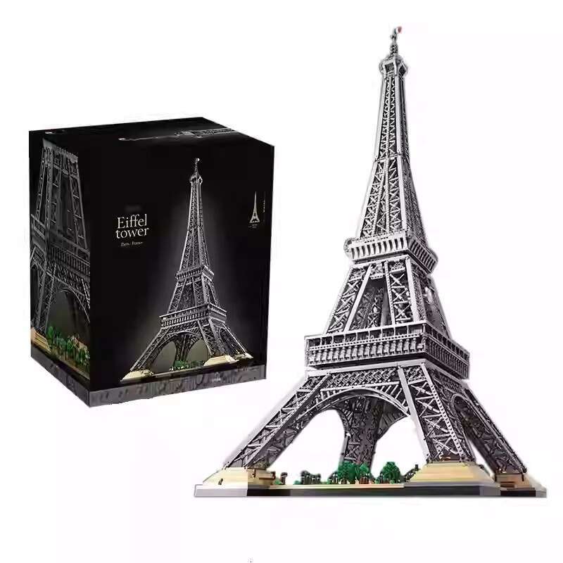 Eiffel Tower in Paris, France, High-Difficulty Building Blocks World Architecture Model