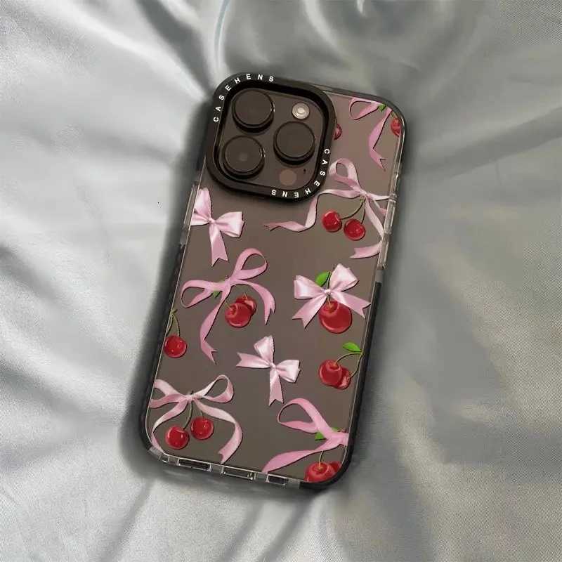 Ins Korean Lovely Bow ry Phone Case For iPhone 16 15 14 13 12 11 Pro Max XR XS MAX 7 8 MINI PLUS Y2K Shockproof Soft Cover H251203