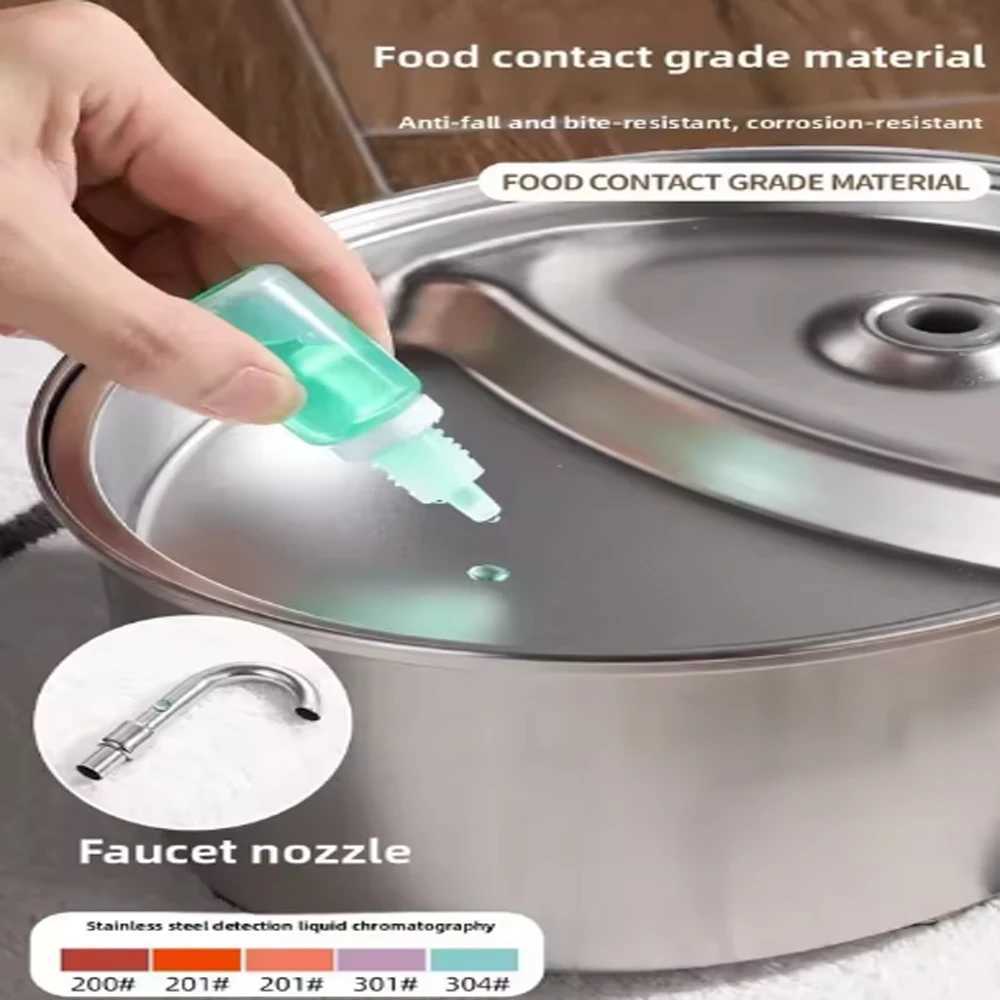 26L/879oz Stainless Steel Cat Water Fountain Automatic Cat Drinker Drinking Fountain For Cats Dogs Pet Water Dispenser M251204