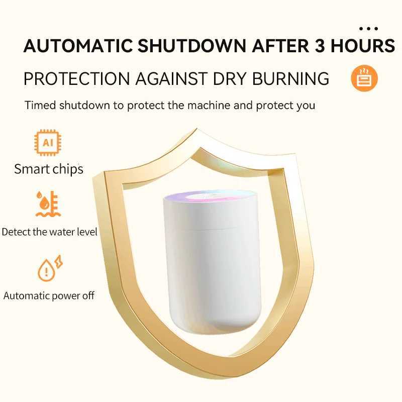 Air Humidifier USB Personal Air Moisturizer for He Off Car Powerf Mist 7 Color LED Mood Light Quietest Air Humidification C251204