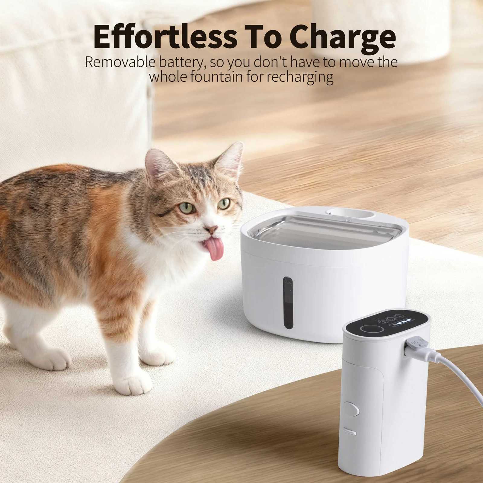 26L Wireless Cat Water Fountain Auto Sensor Drinking Fountain For Cats Dog Drinker Pet Water Dispenser With Filter M251204