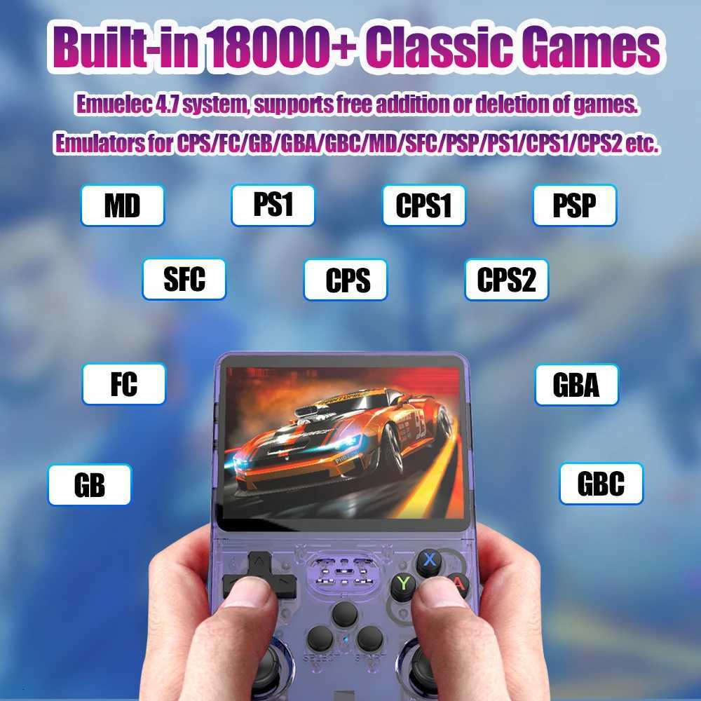 R36S Retro Game Console With 18000Retro Games For PS1/PSP/SNES/N64/GBA/NDS EmuELEC47 35 IPS Sn Portable Game Handheld H251204
