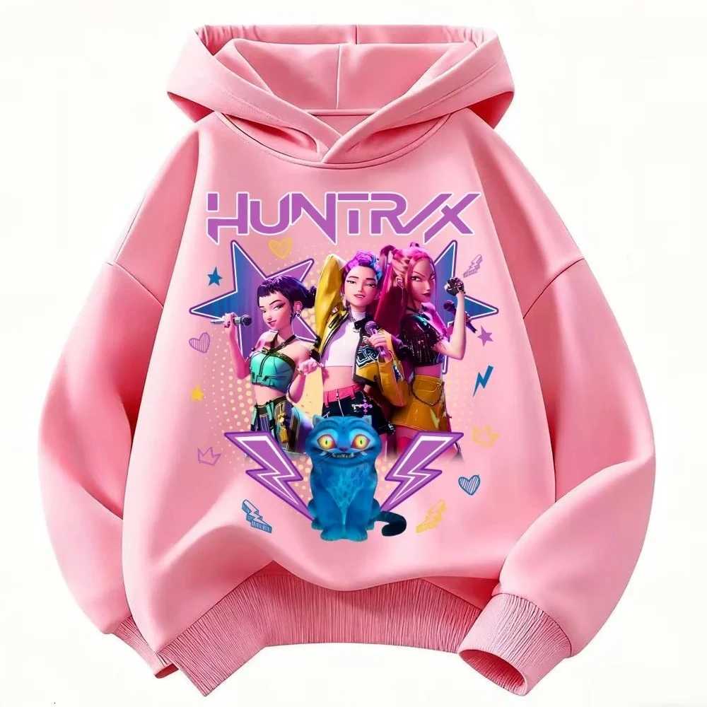 Korean KPop Demon Hunter Childrens Hoodie Girls Clothing Fashion Boys Clothing Autumn and Winter Warm Childrens Tops entry luxW251204