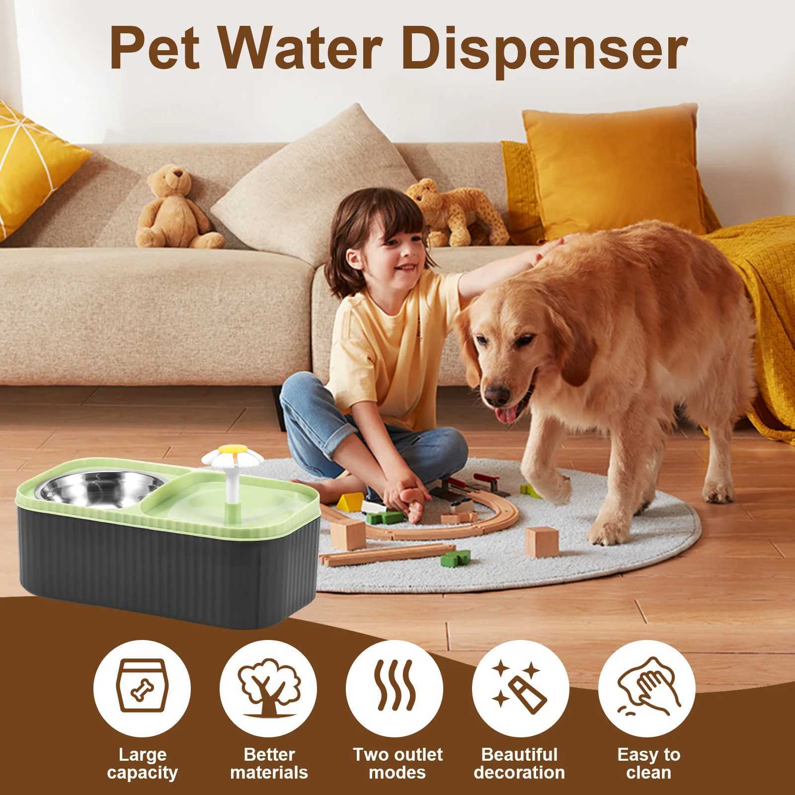 2in1 Water Fountain Cat Feeder Bowl 3L Cats automatic water dispenser with cat fountain filters Pet feeding watering supplies M251204