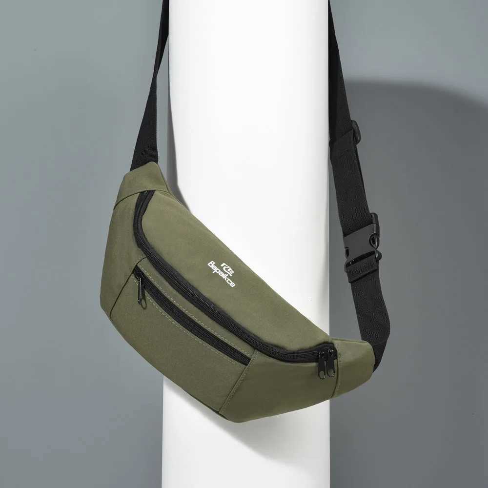 Mens Breast Package Waterproof Outdoor Sports Bag Oxford Cloth Pouch Korean-style Waist Bag Fanny Pouch Crossbody Male BagsT251204