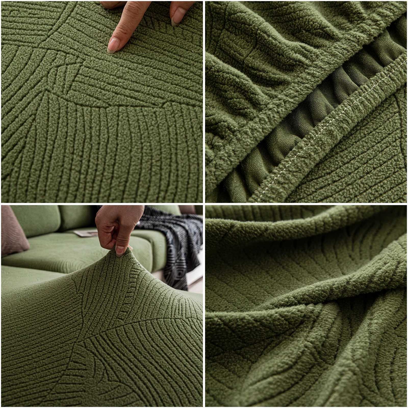 Banana Leaf Jacquard Fabric Sofa Cloth Cover Polar Fleece Living Room Comfortable Dustproof Anti Pet Scratch M251204 - view 4