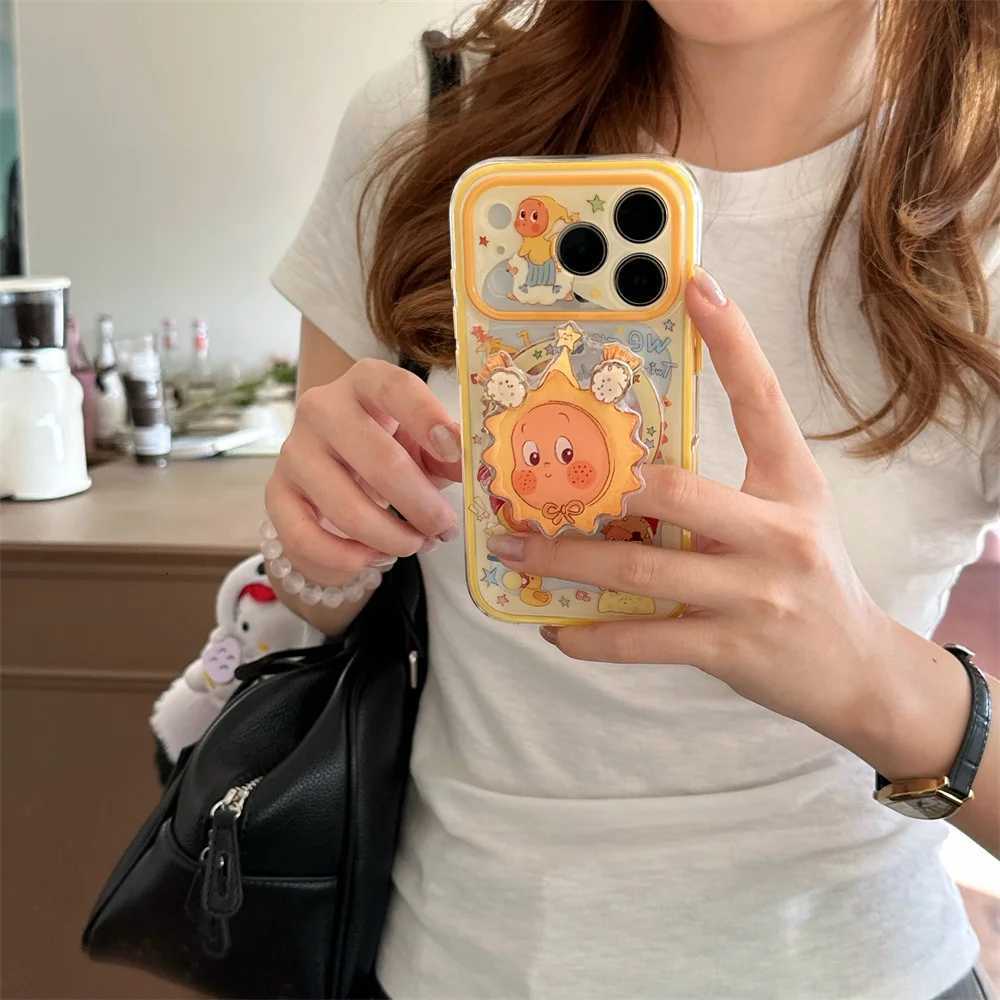 Cute Stars Cartoon For Magnetic Stand Phone Case For iPhone 17 16 Pro 15 14 Pro Max Cover with Rotate Holder Funda Cases H251203