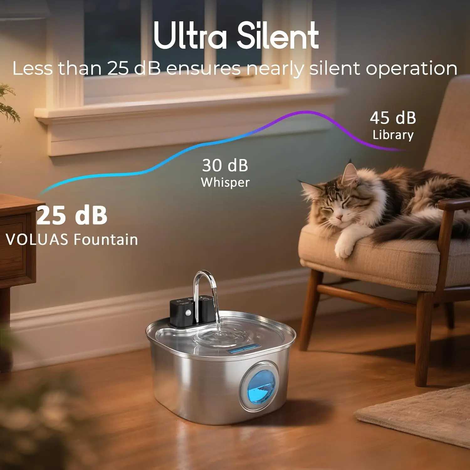32L stainless steel cat water dispenser wireless pet water dispenser dog automatic water dispenser with silent pump M251204 - view 6