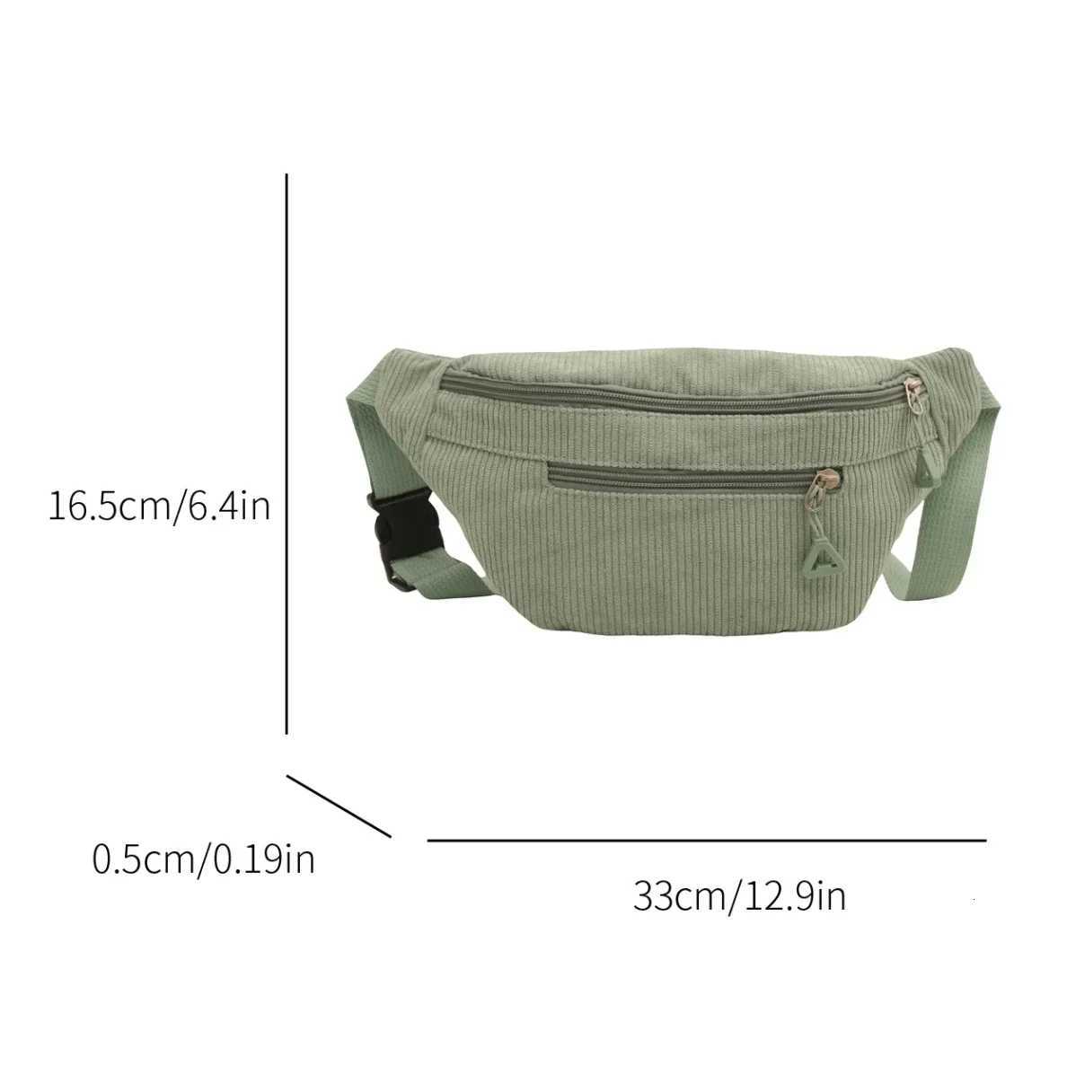 Casual Large Capacity Waist Bag For Women Brown Corduroy Crossbody Chest Bag Leisure Travel Anti theft Belt Bag Banana PurseT251204