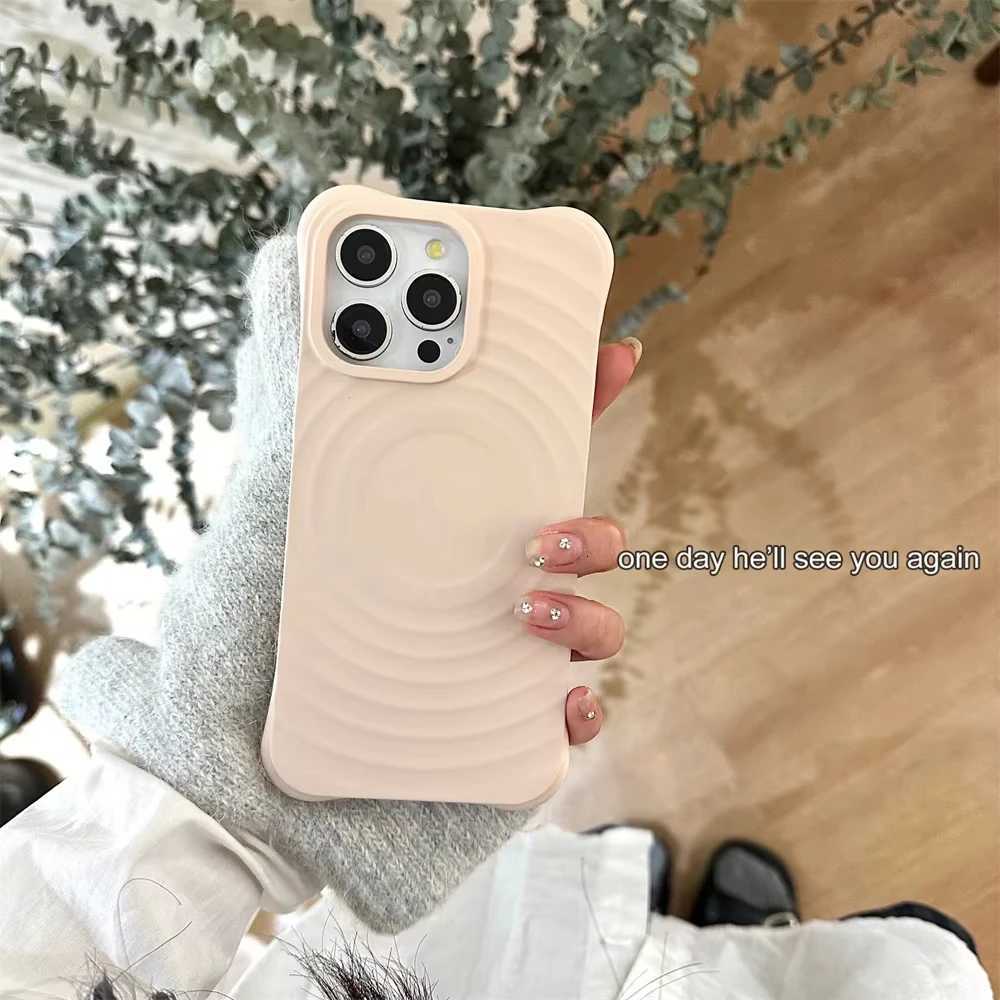 Ripple Soft Silicone For Magnetic Phone Case Funda For iPhone 16 17 15 14 13 11 Pro Max Plus Wave Wireless Charger Cover H251203