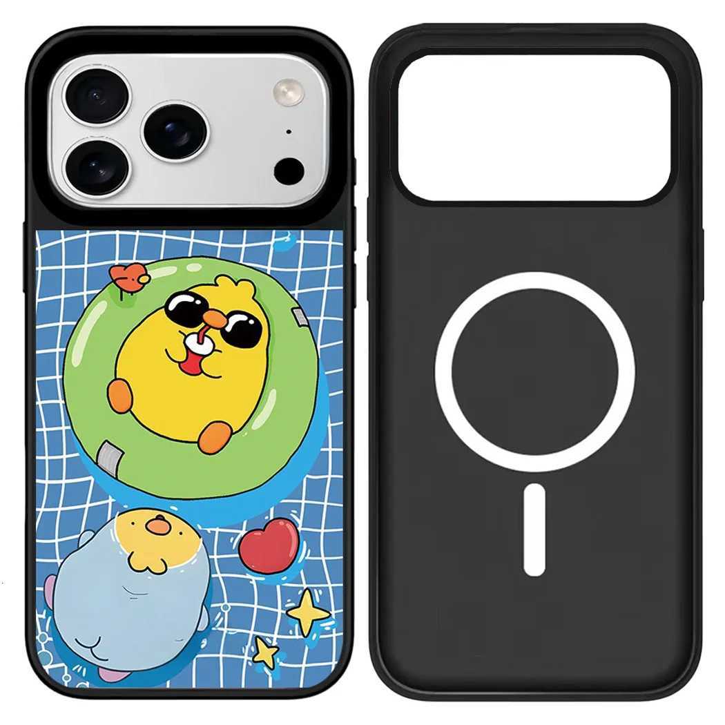 Cartoon Chicken Mirror Surface Cover for iPhone 12 13 14 15 16 17 Pro Max 17 Air Case - Protective Magnetic Case H251203