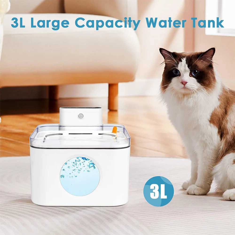 3L Rechargable Wireless Sensor Cat Drinking Water Pet Fountain Automatic Drinker Fountain For Cats Dogs Pet Water Dispenser M251204