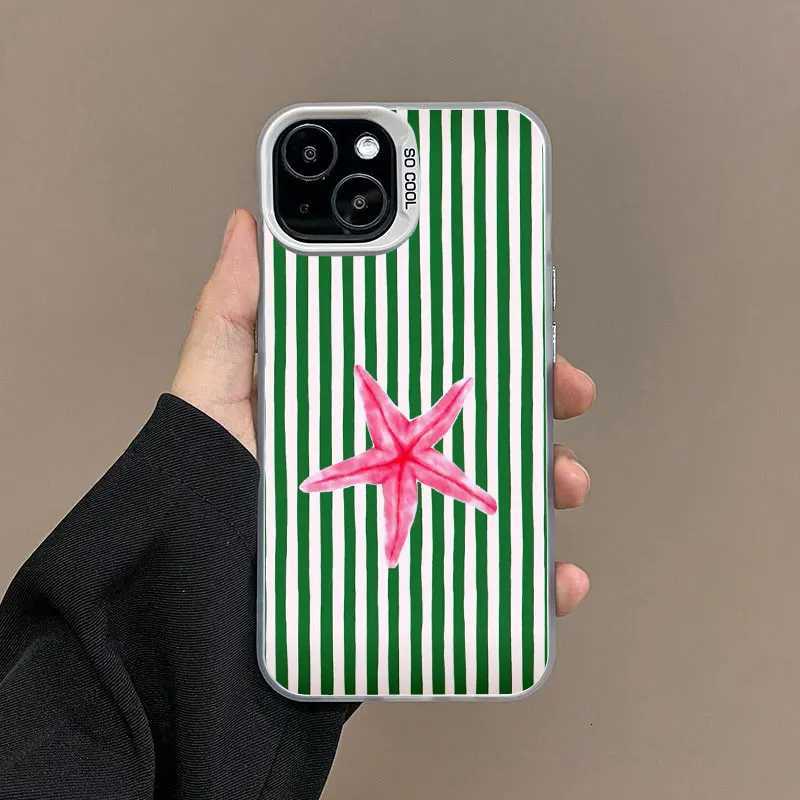 Colorf Marine Organism Striped Base Color Laser Phone Case For iPhone 16 15 14 Pro Max Plus 13 12 11 Pro Max Mini Back Covers H251203