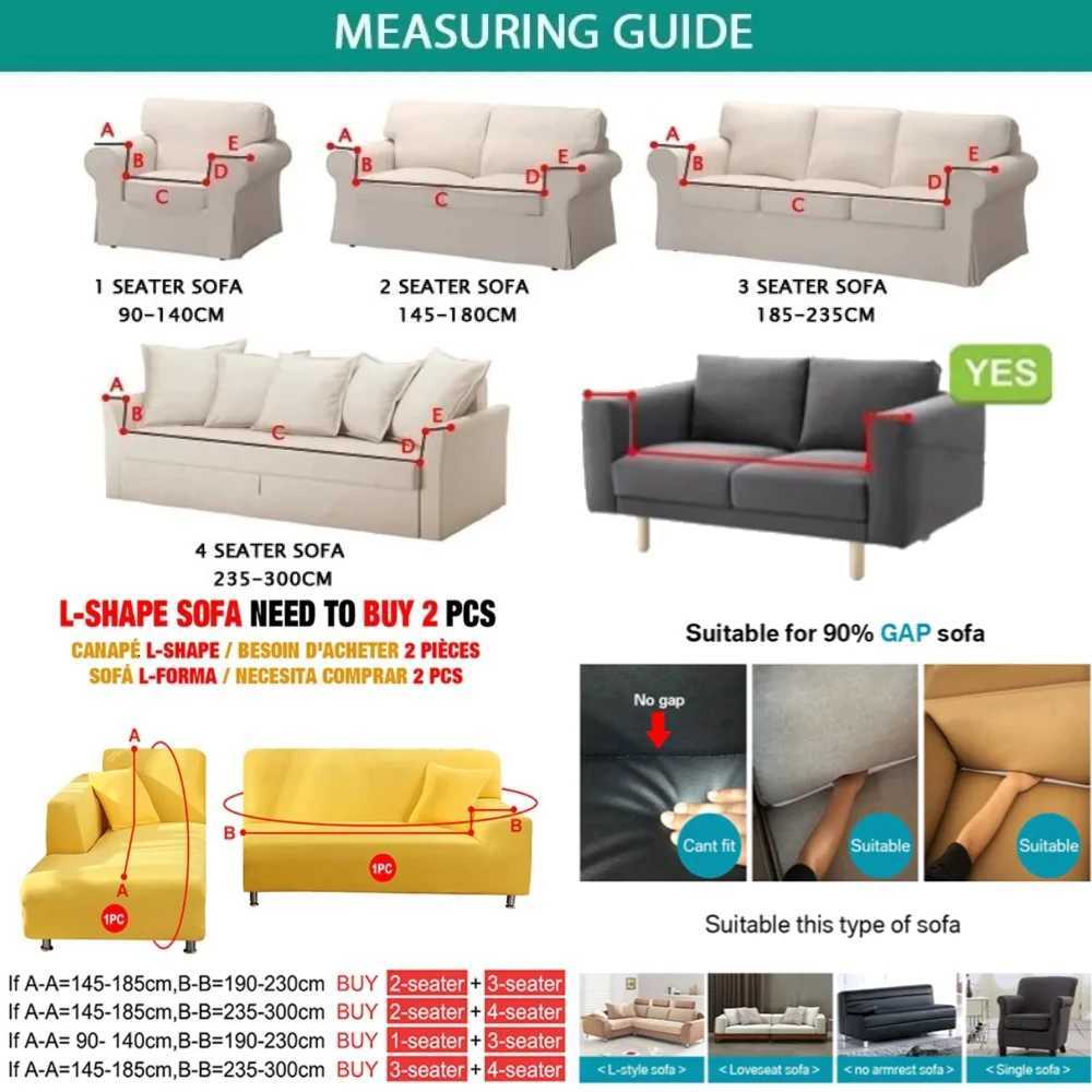 1 Pieces Thick Velvet Sofa Covers Elastic Stretch Slipcovers Furniture Protector for Home Couch Armchair L Shaped Corner Sofa M251204 - view 7