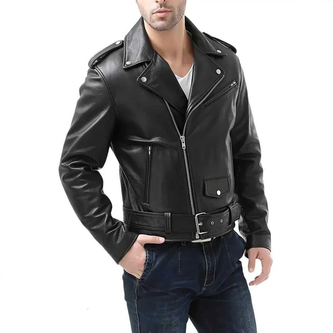 Black Red Men Casual Leather Jacket Business Leather Coats New Men Business Fashion Male Suit Collar Large Size Slim Fit TopT251204