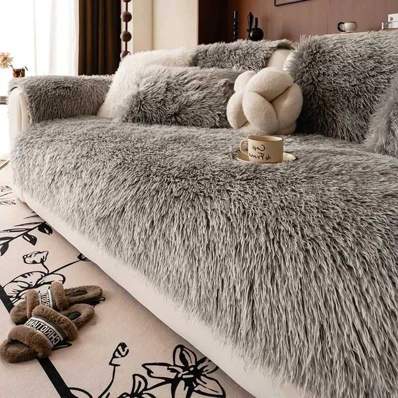 Thicken Plush Sofa Cushion Super Soft Non Slip Sofas Cover Artificial Plush L Shape Couch Blanket Towel Mat for Living Room M251204 - view 7